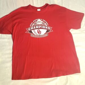 Men's NCAA Softball 2013 National Champions OU Sooners tshirt, 2XL